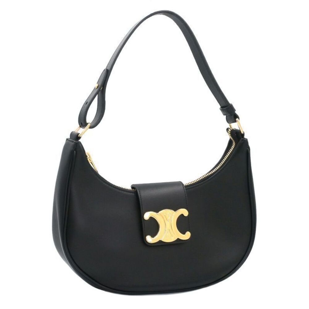 Celine Avatriomphe Bag Smooth Calfskin Half Moon Shoulder Black